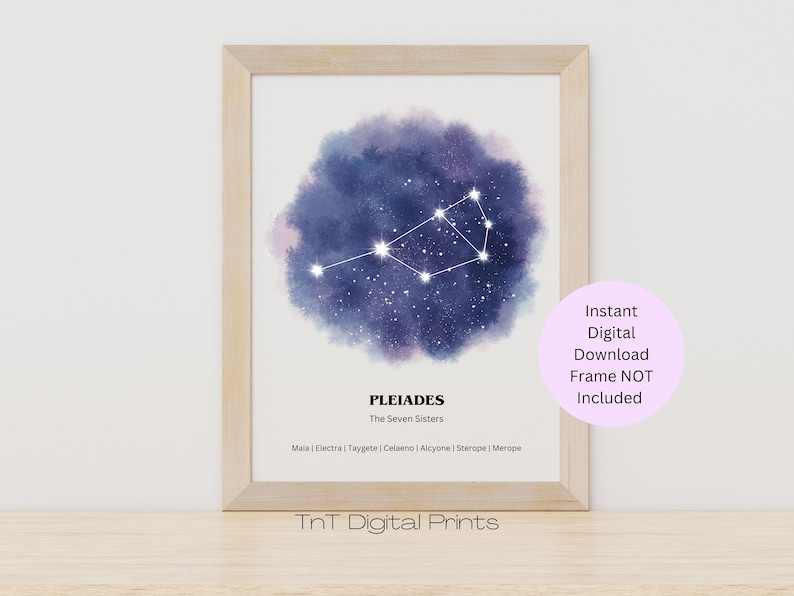 Plejaden Die sieben Schwestern Sternbild Print Astronomie Etsy.de