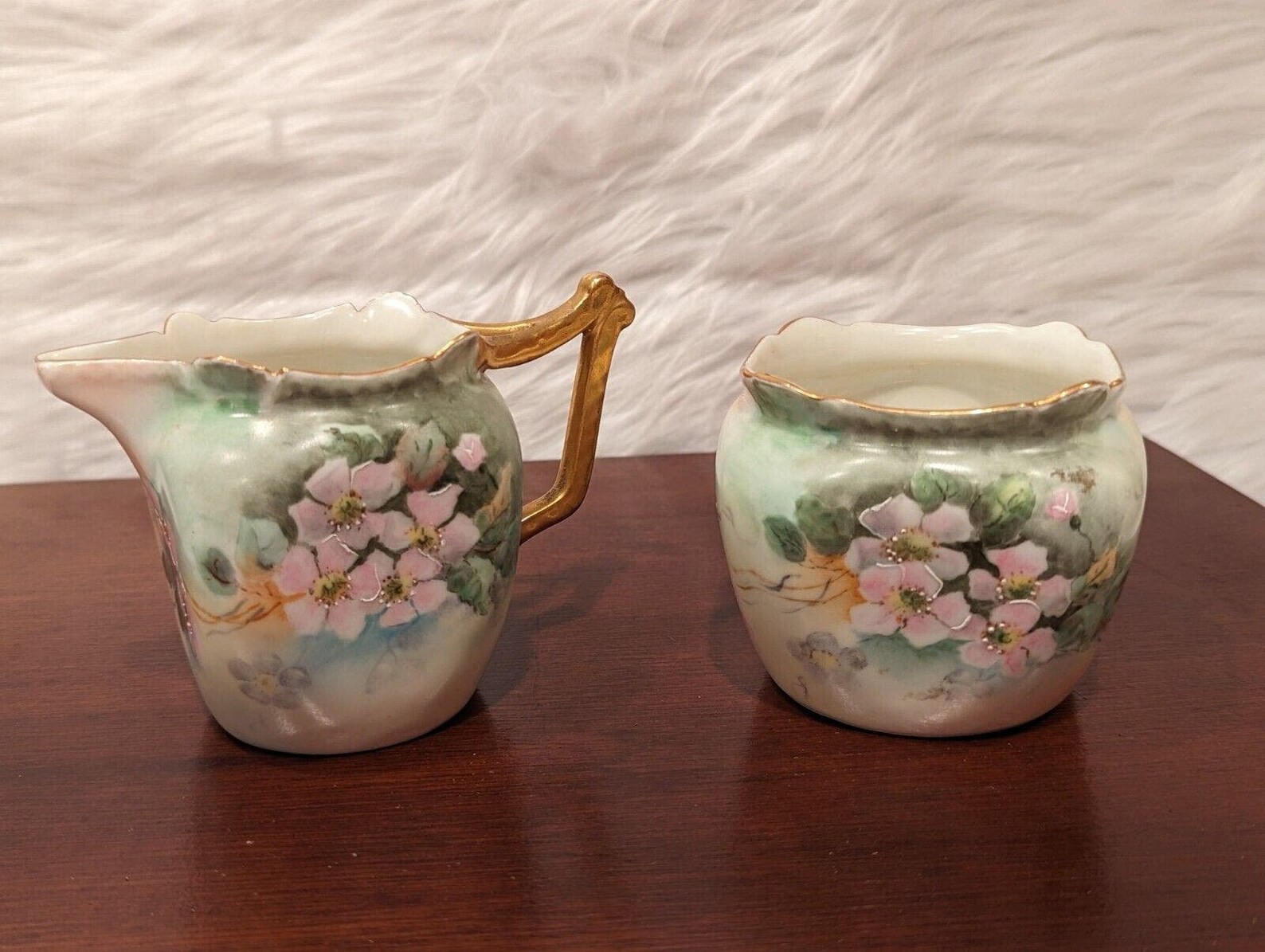 Vintage Porcelain Sugar & Creamer Set, Hand Painted Creamer Set ...