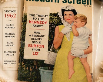 Vintage 1962 Modern Screen Magazine | Jackie Kennedy Marilyn Monroe Elvis Presley Hollywood Collectible