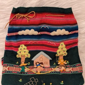 Peruvian bag, Peruvian purse, Handmade Peruvian Bag, Peruvian Backpack Bag