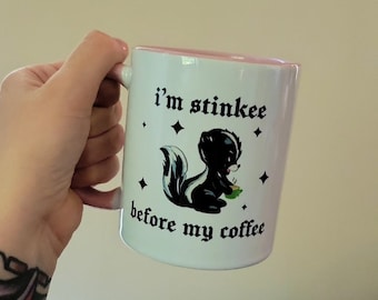 Kitsch Skunk Mug 11oz mug | cute gothic style vintage skunk | funny kitschy mug | cute retro coffee mug | gift under 20