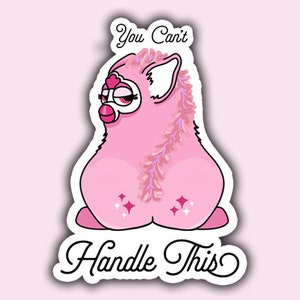 THICC furby sticker | funny stickers for 90&#39;s kids | sassy pink furby with butt | cute gifts under 5
