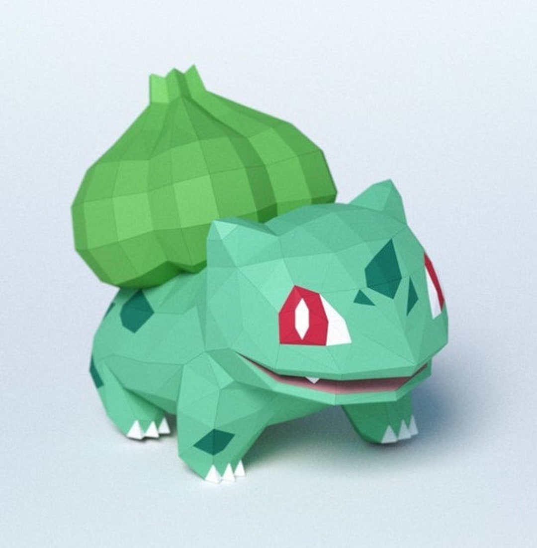 Bulbasaur Origami / 3D Origami / Bulbasaur Pokemon / Pokemon Etsy