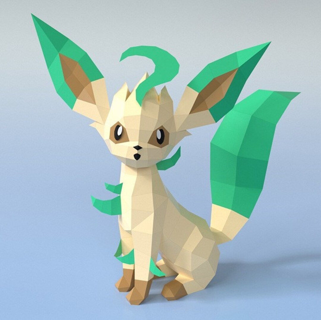 Modèle Leafeon / Leafeon 3D / Modèle Origami / Leafeon 3D / - Etsy France