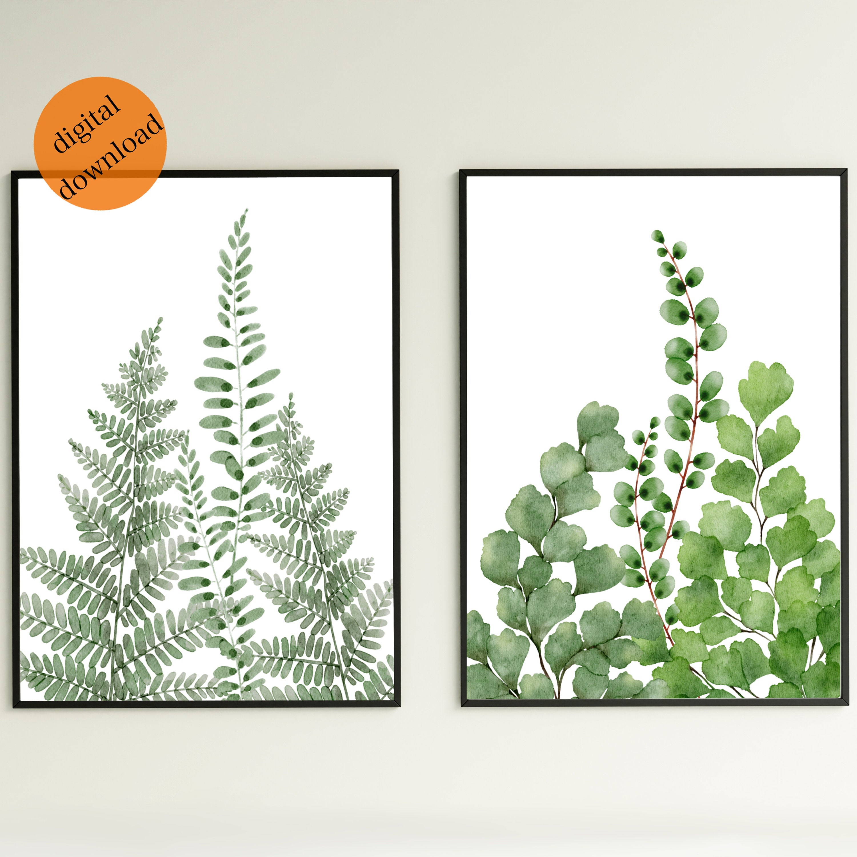 Fern Set of 2 Print Gallery Wall Set | Fern Print Wall Art | Fern ...