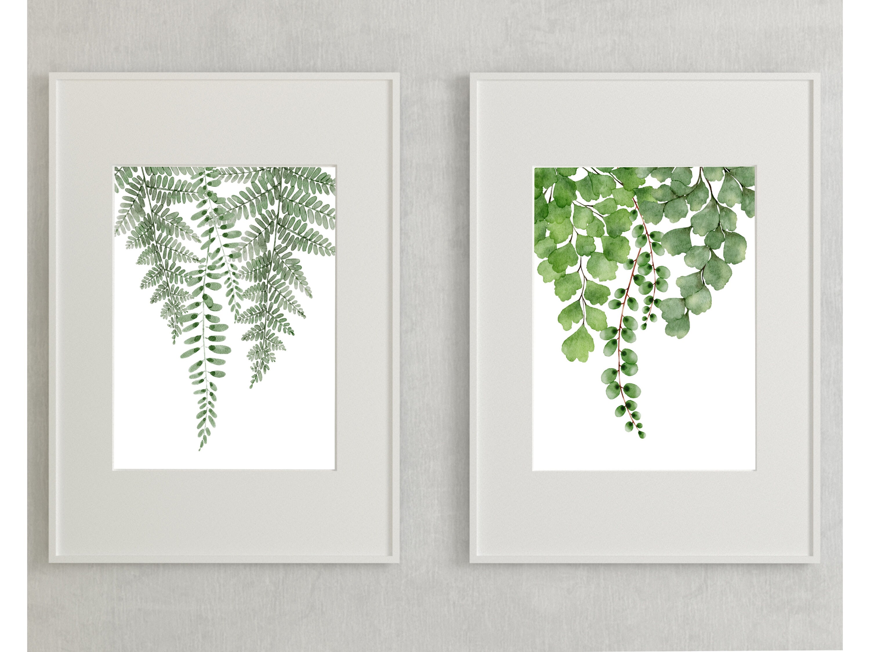 Fern Set of 2 Print Gallery Wall Set | Fern Print Wall Art | Fern ...