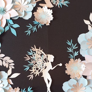 Paper flower set, 3D wall decor, Wall stickers, Nursery wall decor.