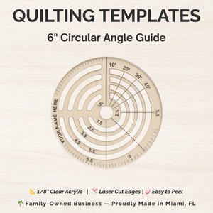 Clear Acrylic Quilting Ruler Compass Quilt Tool with Wedge Template Circle Guide Rotary Sewing Ruler Patchwork Fabric Cutting Accessory
