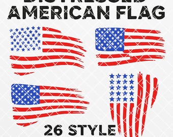ダメージ加工されたアメリカ国旗 SVG - アメリカ アメリカ合衆国