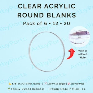 Clear Acrylic Round Blanks: Laser Cut Discs for Cricut, DIY Crafts