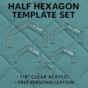 Half Hexagon Quilt Templates Acrylic Template Set Quilting Ruler EPP Template for Quilters Paper Piecing Sewing Tools Gift