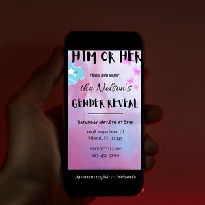 Gender Reveal Magic: Personalized Digital Invitation for Your Special Announcement!