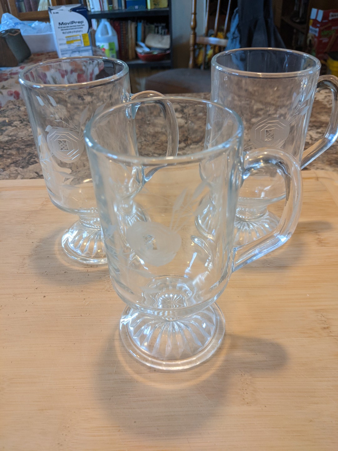 Etched Glass Irish Coffee Mugs Etsy