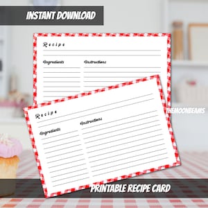 AFDRUKBARE blanco receptkaarten-klassiek afdrukbaar Receptkaarten-kookprintables-kerstreceptkaart-keukenbenodigdheden-bakprintables-bakkerij