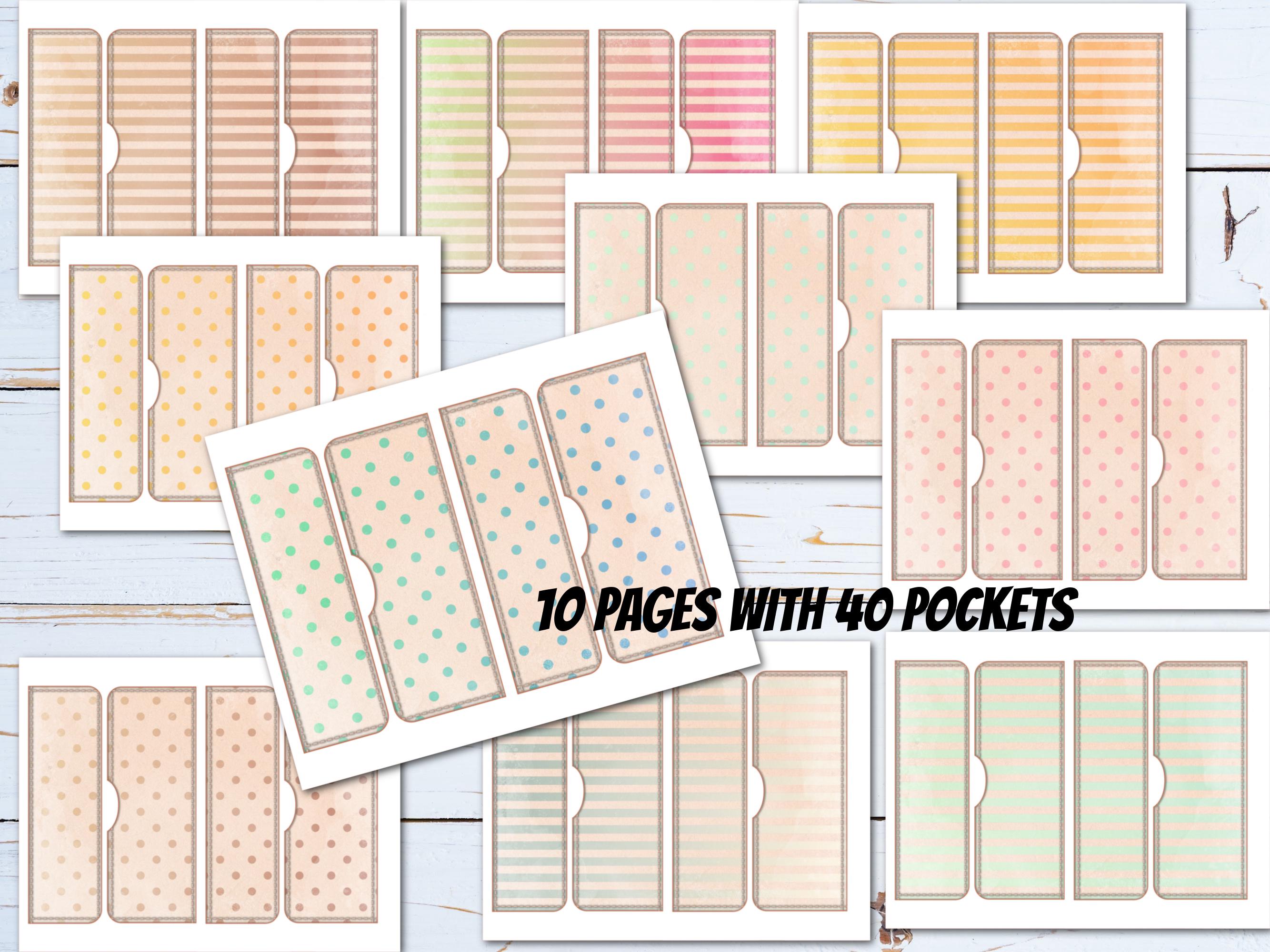 10 PRINTABLE Vintage Shabby Ombre Polka Dot and Stripes Junk Journal ...