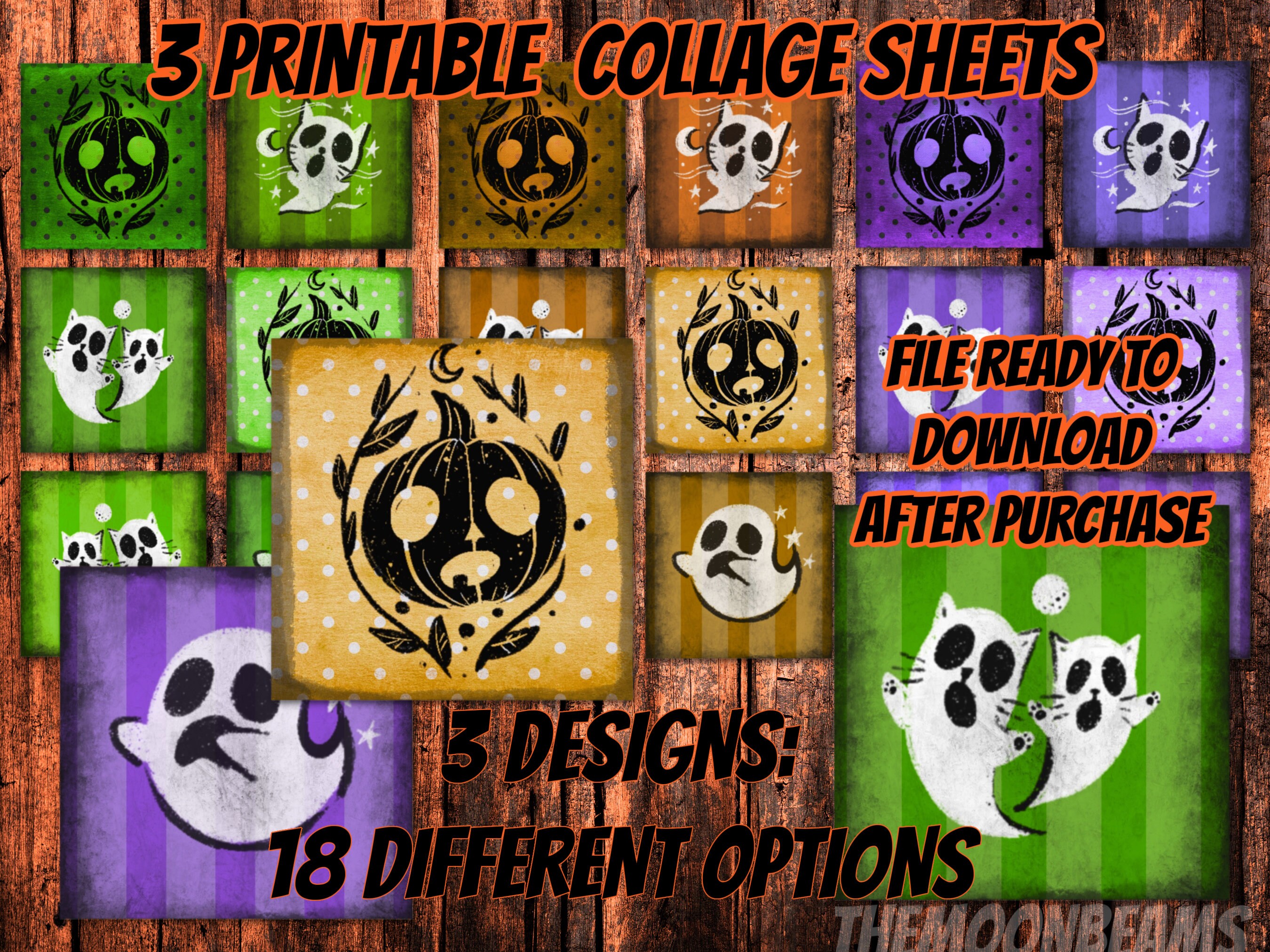 PRINTABLE Bundle Collage Sheet-halloween Images-halloween Scrapbooking ...