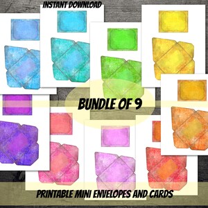 3"x4"PRINTABLE Bright colors spiderweb mini envelopes and cards-digital Rainbow colors envelope bundle-Halloween spring Colorful ephemera