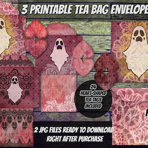 PRINTABLE tea bag envelope-tea tags-Digital Download-Printable-do it yourself-DIY-ready to download-tea bag label-tea time-halloween-party