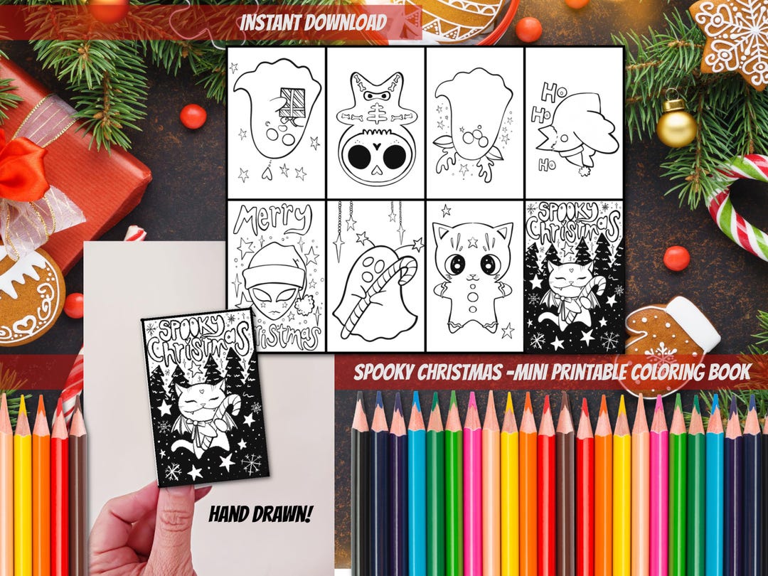 Printable Mini Coloring Book Christmas Coloring Sheets Printable Diy ...