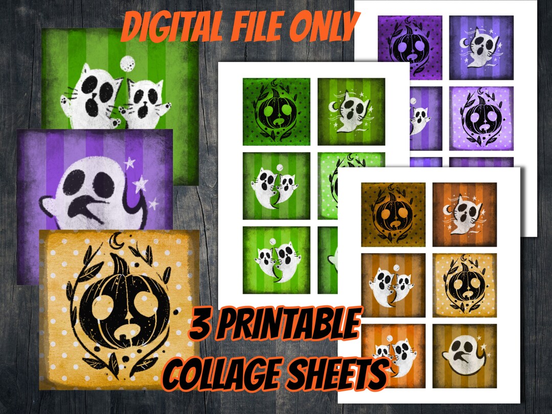 PRINTABLE Bundle Collage Sheet-halloween Images-halloween Scrapbooking ...