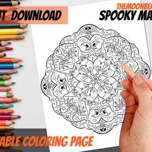 Spooky Mandalas Printable Coloring Pages for Kids and Adults Halloween ...
