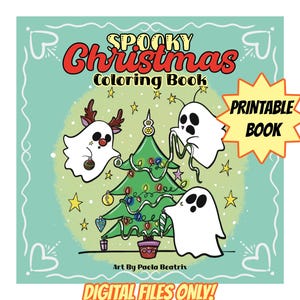 PRINTABLE Spooky Christmas Coloring book for all ages Digital Christmas coloring book spooky cute hand drawn digital Coloring pages bundle