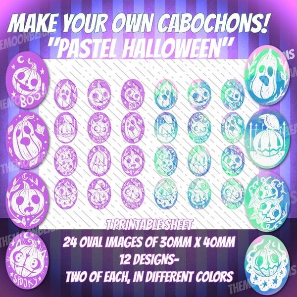 PRINTABLE oval images-cabochon making-spooky jewelry-jewelry making-jewelry supply-printable cabochons-instant download-halloween cabochons