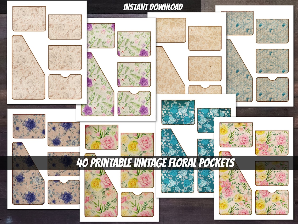 SUPER Bundle-printable Vintage Floral Junk Journal Folio Bundle-flowers ...