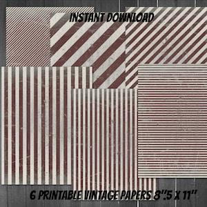 PRINTABLE Vintage grungy striped paper texture for junk journal scrapbooking collage making card making-grungy textures-stripes background