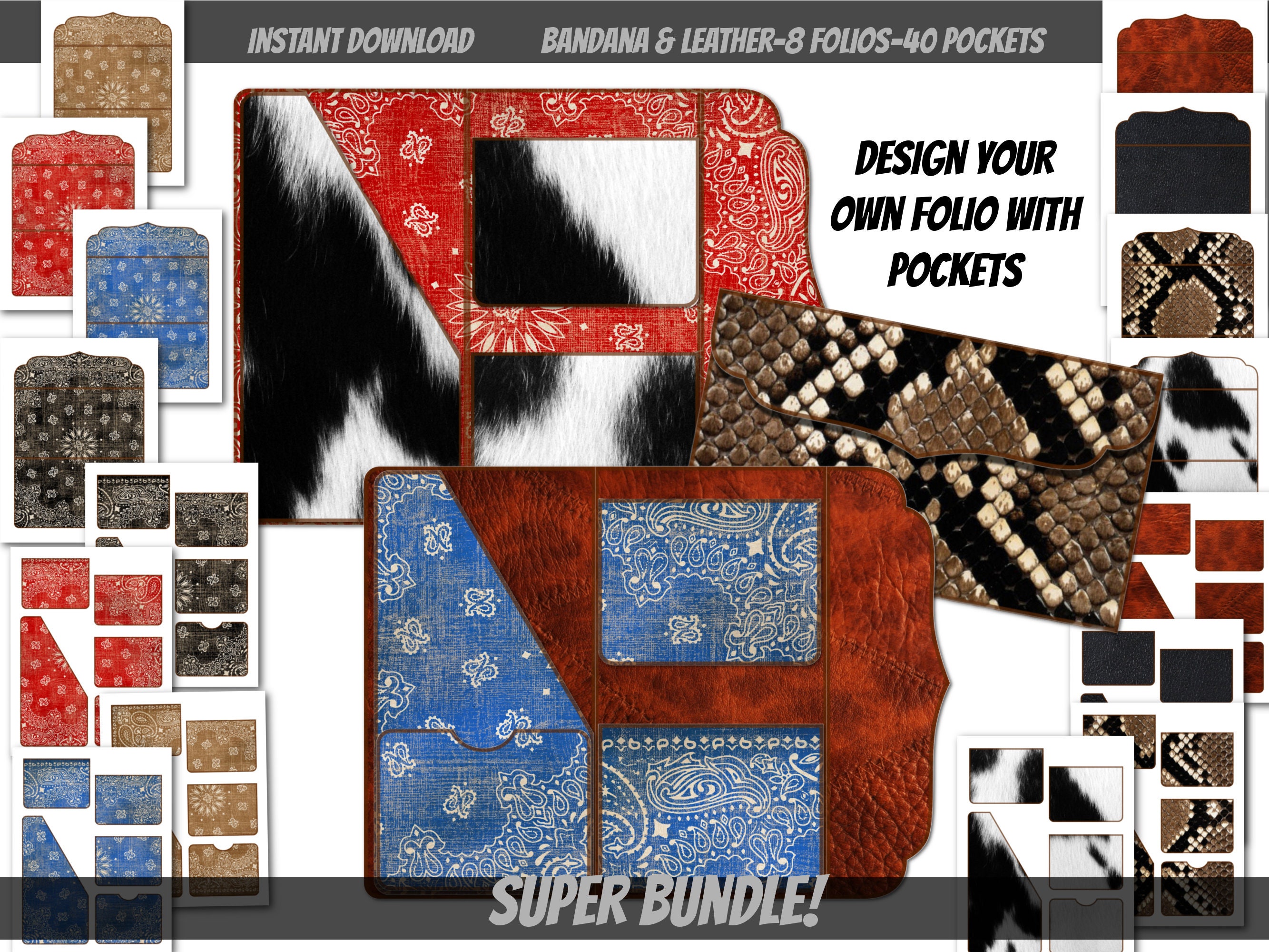 SUPER BUNDLE Printable Western Junk Journal Folio Bundle