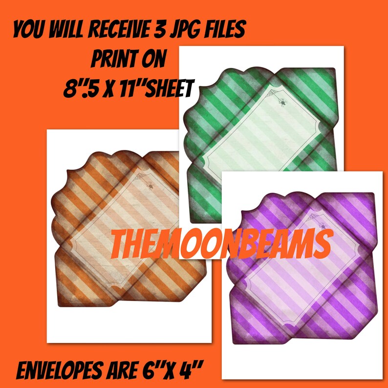 4"x6"printable Halloween Envelopes-digital Envelopes-junk Journal ...