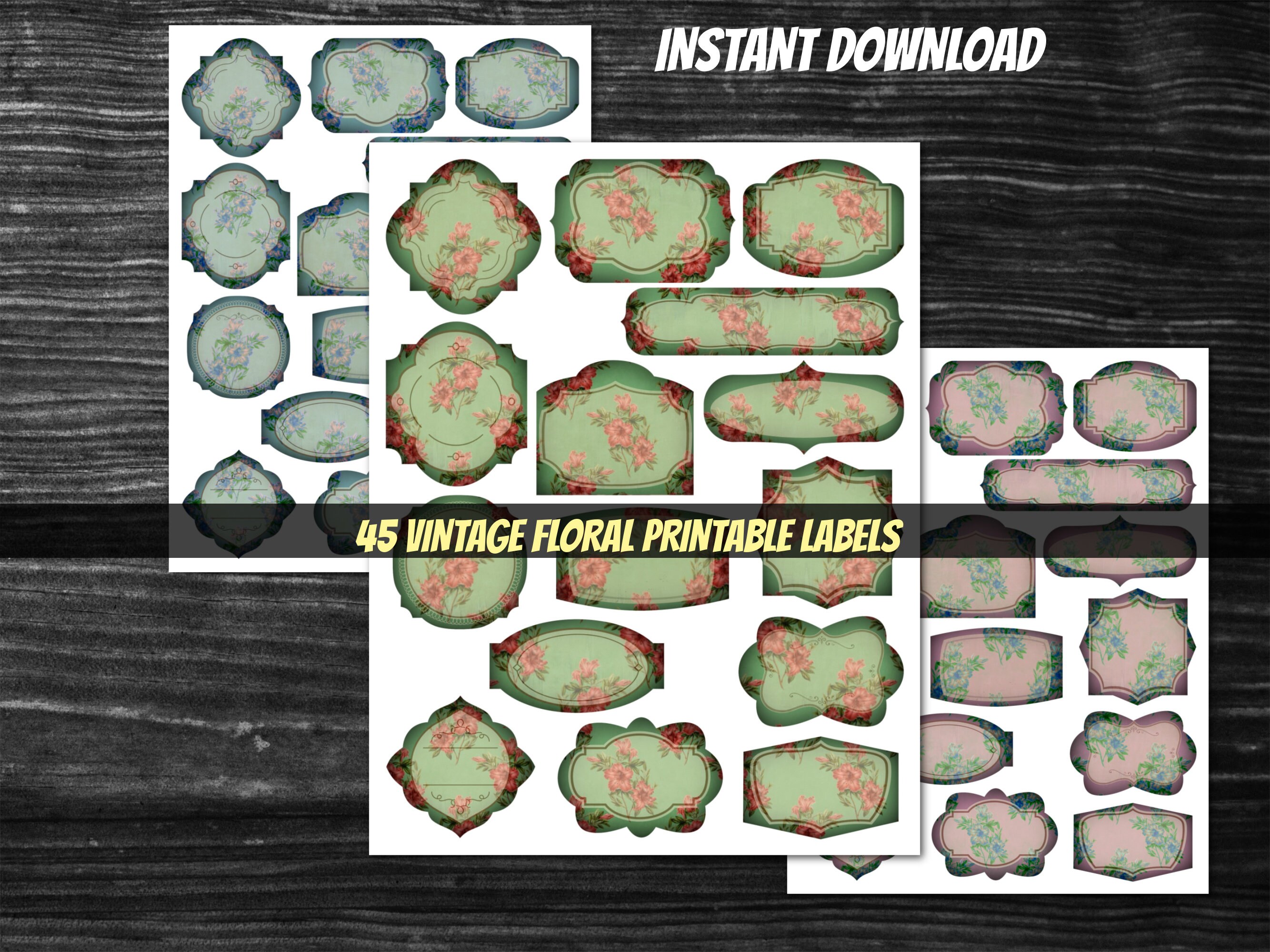 PRINTABLE Vintage Victorian Labels Sheets Bundle-multi Purpose Blank ...