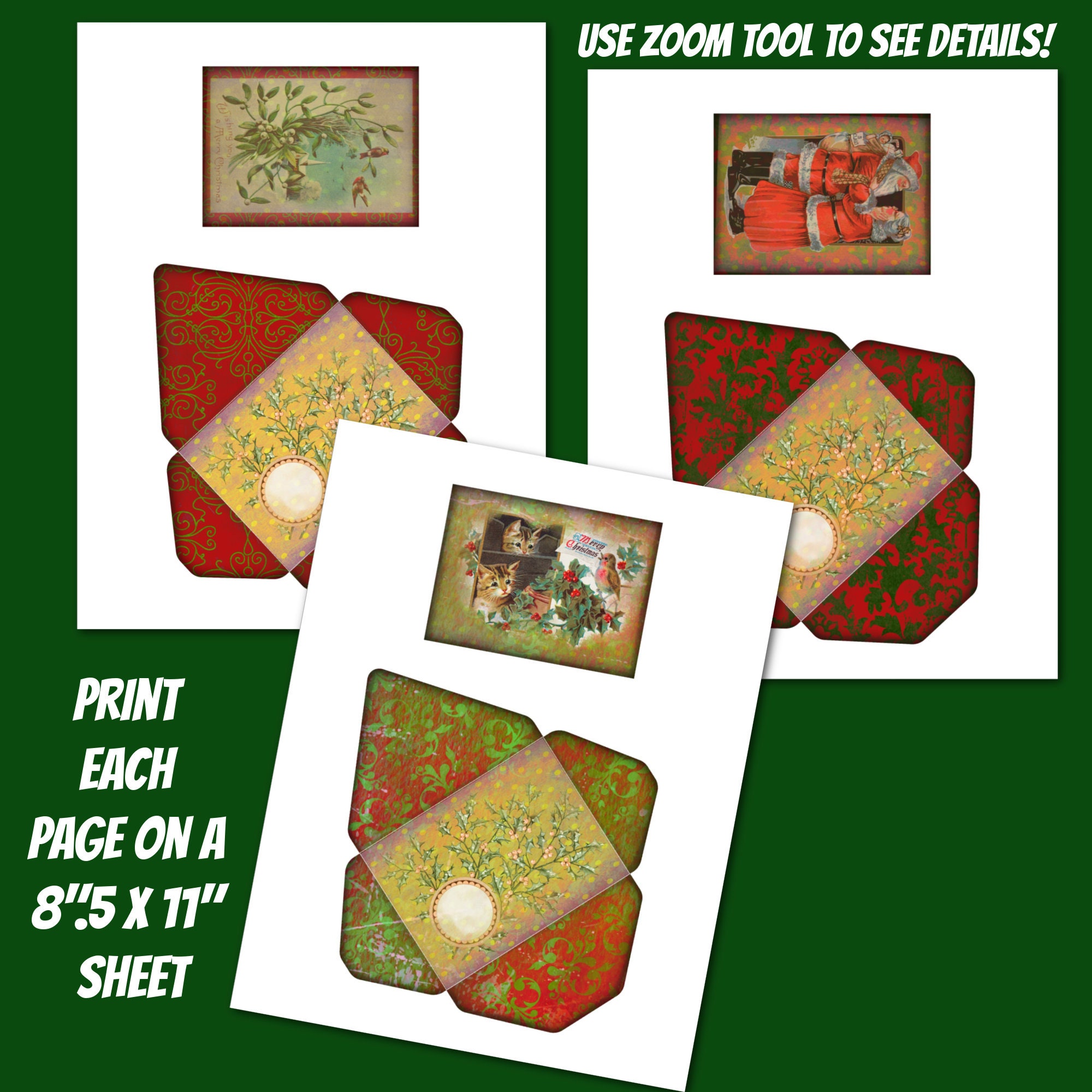 printable-vintage-christmas-mini-envelopes-and-cards-bundle-vintage