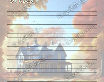 Fall Country Home Notes Lined