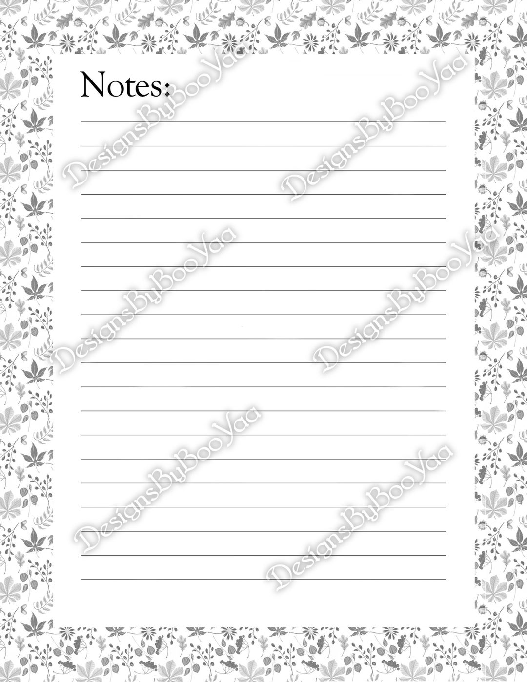 Sample Fall Note Fall/autumn Notes V2 - Etsy
