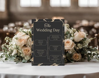 Wedding Timeline Canva Template - Wedding Day Planning - Wedding Itinerary - Wedding Day Schedule - Wedding Day Agena - Wedding Program - D7