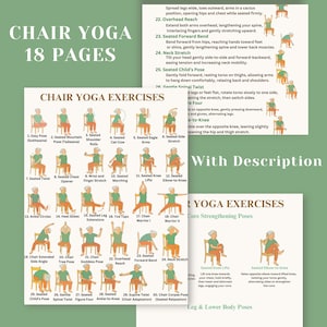 Chair Yoga Poses Poster: Gentle Seated Exercise for Seniors (Digital Download)