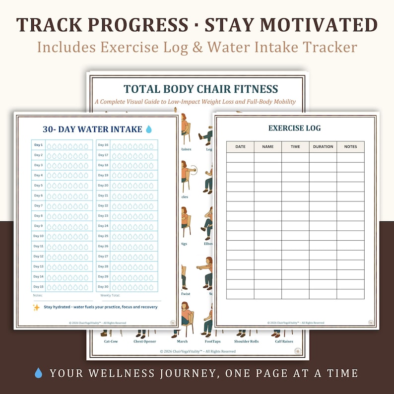 28 Day Chair Yoga Weight Loss Challenge - 7 Day Weekly Seated Workout for Seniors - 4 Week Fat Burn Plan - Mobility & Vitality Fitness PDF image 5