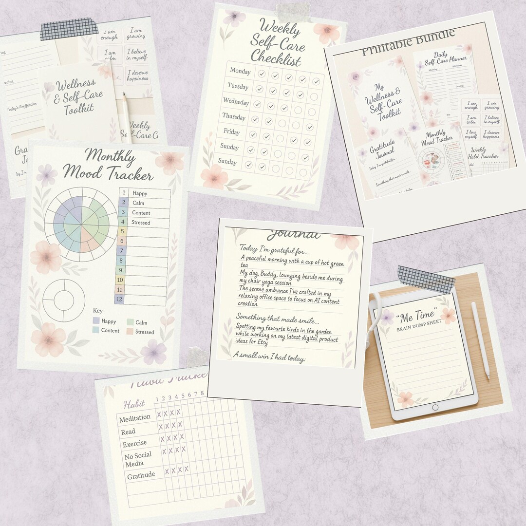 Ultimate Wellness & Self-care Digital Bundle – Daily Planner | Mood and ...