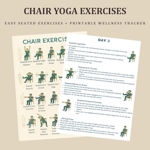 Chair Exercises for Seniors and Beginners | Printable Workout Chart for Seated Fitness and Mobility