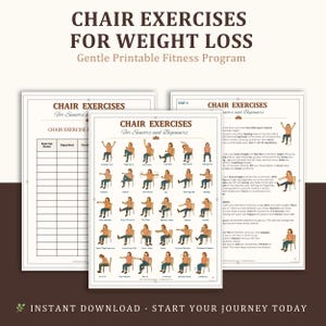 Ejercicios de cuerpo completo en silla para personas mayores y principiantes, rutina de ejercicios fácil para hacer en casa, entrenamiento de movilidad y fuerza, descarga digital en PDF
