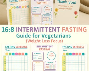 Intermittent Fasting Planner: Plant-Based Meal Plan, Wellness Tracker (PDF)