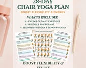 Ultimate 28-Day Chair Yoga Program for Seniors, Seated Workout & Wellness Guide, Low Impact Daily Exercise Routine, Digital Download PDF