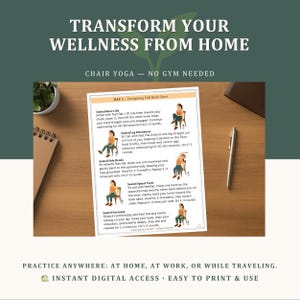 Chair Yoga for Weight Loss 28 Day Challenge, Fat Burning Workout, Low Impact Fitness Plan for Seniors & Beginners, Digital Workout PDF image 8