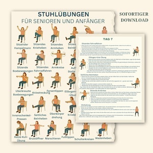 Chair Yoga Poster: 30 Gentle Exercises for Seniors & Beginners (PDF Download)