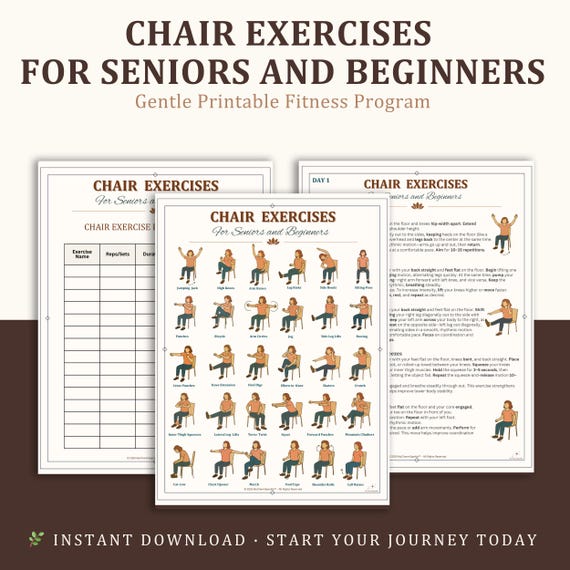 Full Body Chair Exercises for Seniors and Beginners, Workout, Easy Home Fitness Routine, Mobility & Strength Training, Digital Download PDF