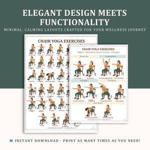 Chair Yoga for Weight Loss 28 Day Challenge, Fat Burning Workout, Low Impact Fitness Plan for Seniors & Beginners, Digital Workout PDF image 2