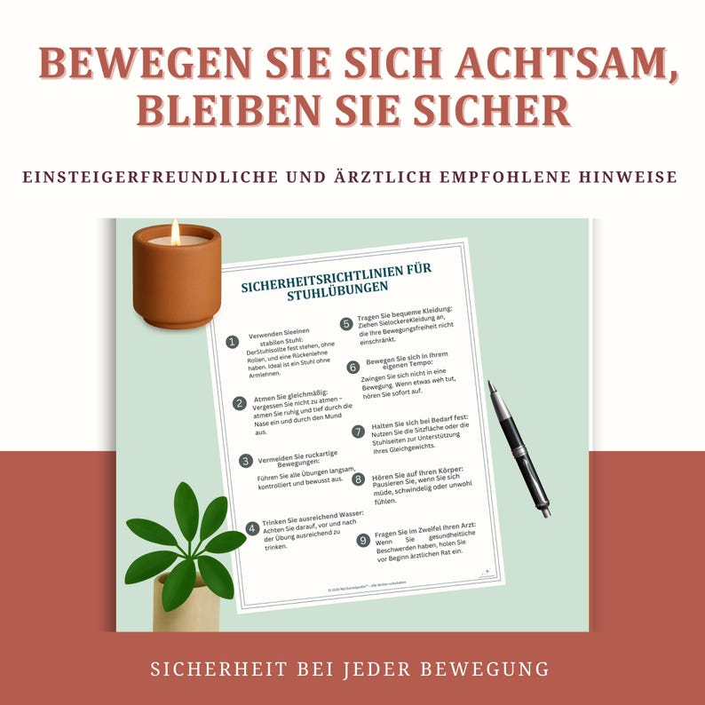 Stuhlyoga zum Abnehmen 28 Tage Trainingsplan, Senioren Fitness & Anfänger Yoga, Workout, Low Impact bungen-poster, Digitaler Planer pdf afbeelding 7