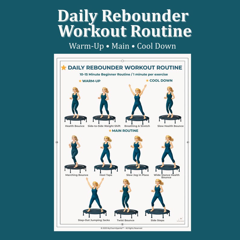 Rebounding Routine Low Impact Rebounder Workout for Seniors & Beginners, Mini Trampoline ...