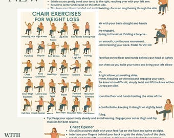Chair Yoga for Seniors: 28-Day Printable Exercise Program (Digital Download)